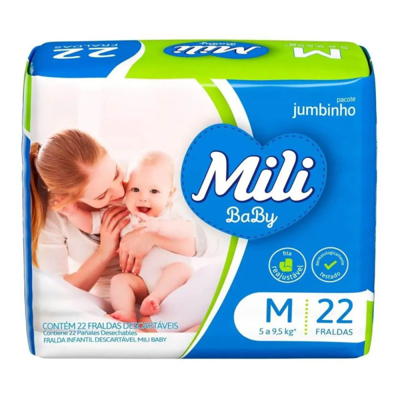 Fralda Mili Baby Pacote Jumbinho C/22Un 