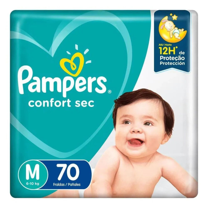 Fralda Pampers Confort Seca Bag M C/70Un