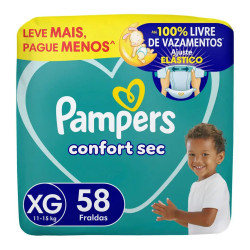 Fralda Pampers Confort Seca Bag XG C/58u