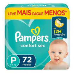 Fralda Pampers Confort Seca Bag P C/72Un