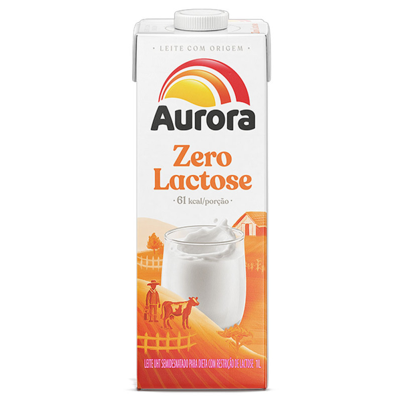 Leite Aurora Zero Lactose 1Lt Semi Desna