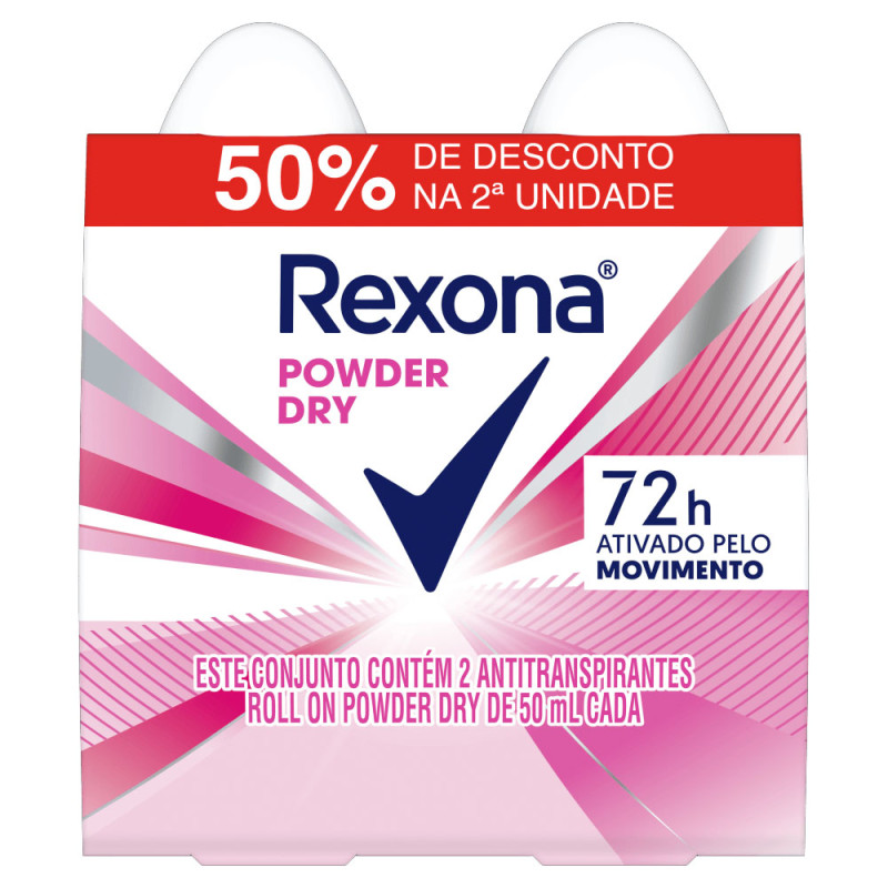 Kit Desodorante Rexona Rollon 50ml C/2un