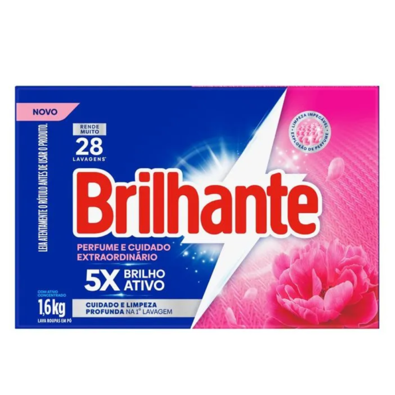 Lava Roupas Pó Brilhante 1,6 kg Caixa Cu