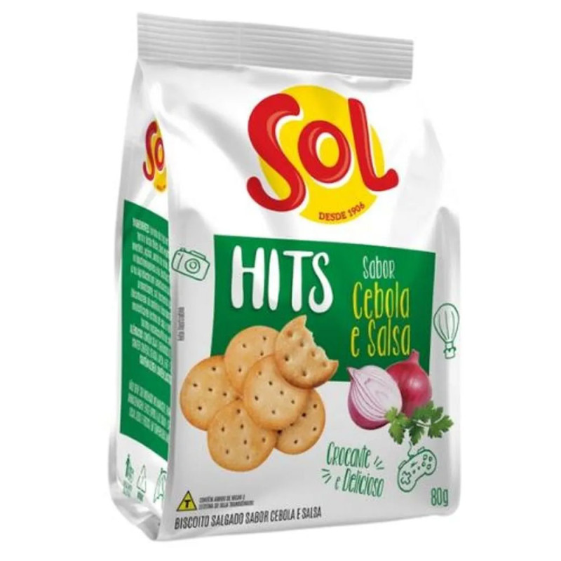 Biscoito Sol Hits 80gr Cebola/Salsa