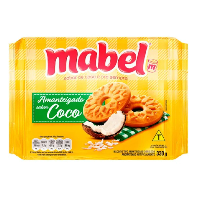Biscoito Amanteigado Mabel 300g Coco