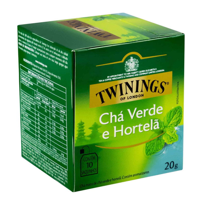 Cha Twinings Verde 20GR Hortela