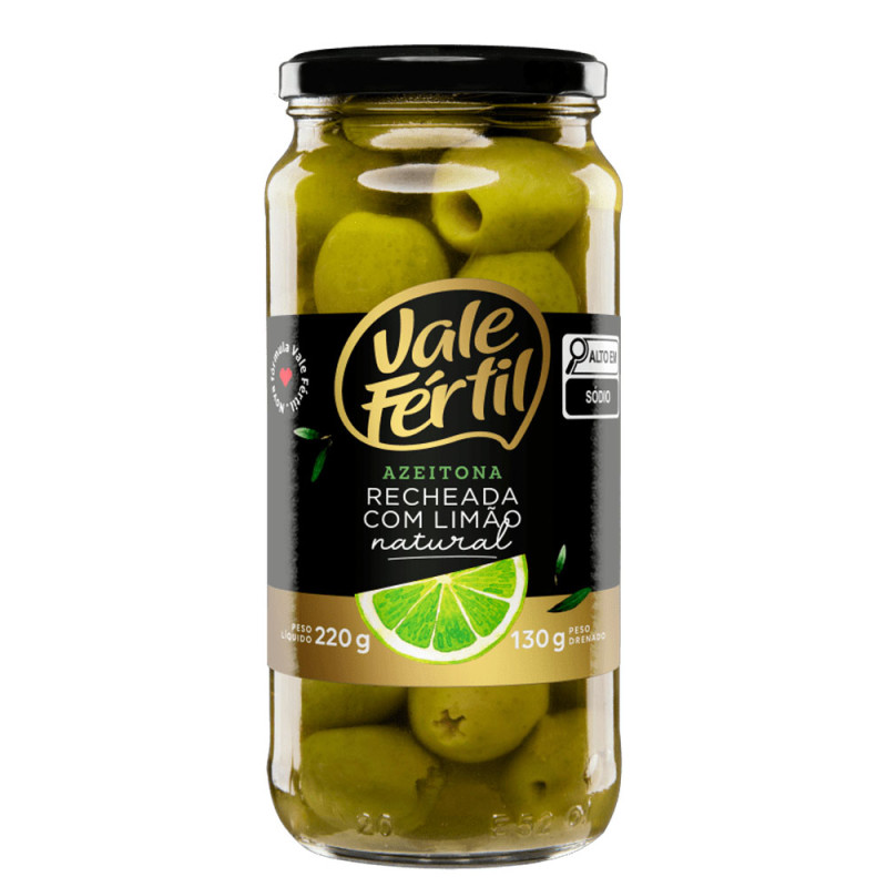 Azeitona Vale Fértil Verde Recheada com 
