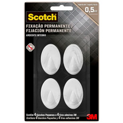 Gancho Adesivo Scotch Com 4un Pequeno Ca
