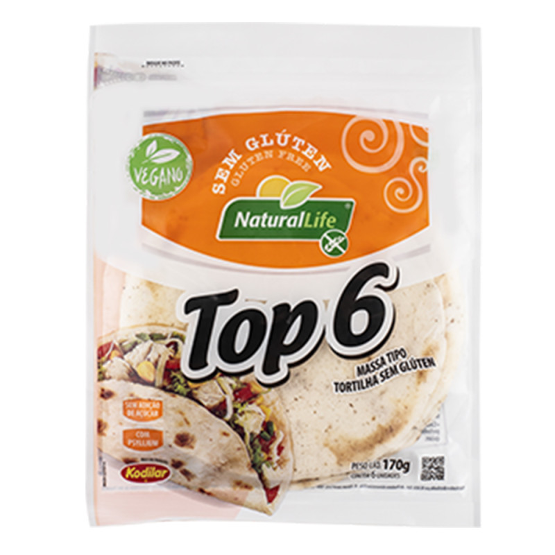 Massa Tortilha Natural Life 170gr Top 6 