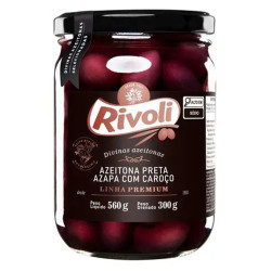Azeitona Rivoli Preta com Caroço 300g Az
