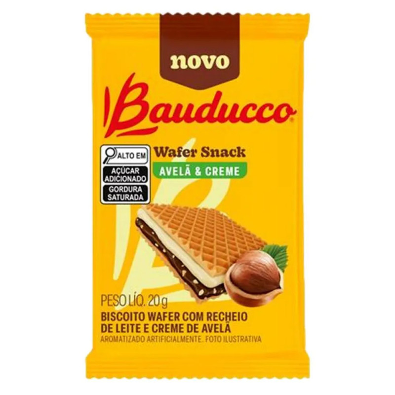 Biscoito Wafer Bauducco Snack Avelã e Cr