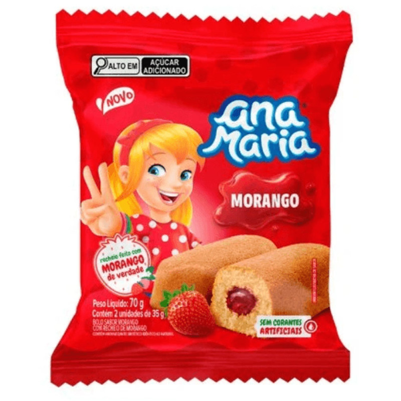 Bolinho Ana Maria 70gr Morango/Baunilha