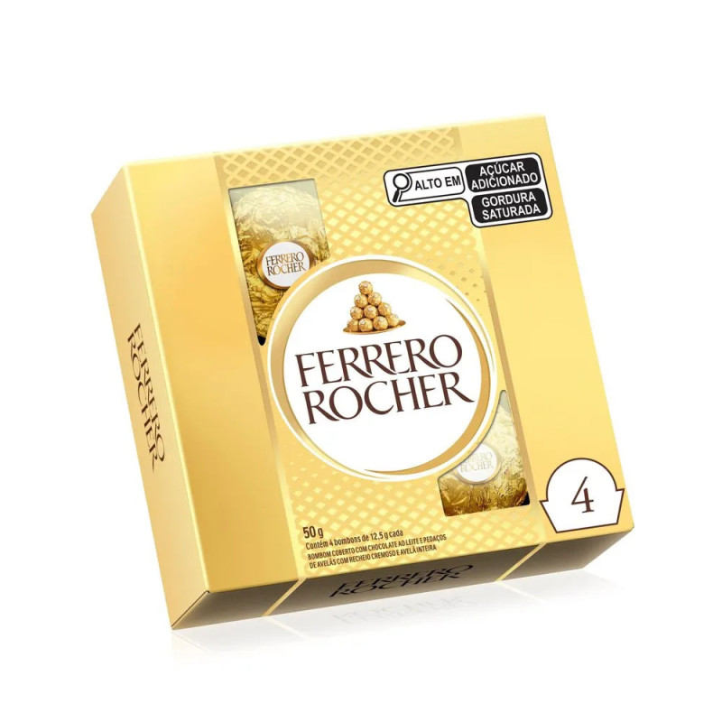 Bombom Ferrero Rocher 50gr Com 4Un