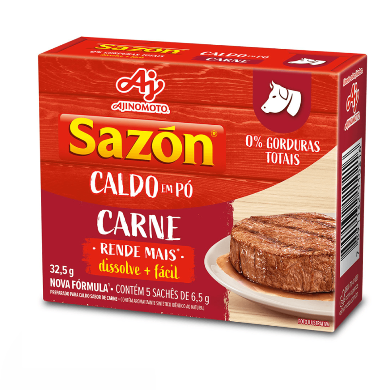 Caldo em Pó Carne Sazón Lev com Menos Só