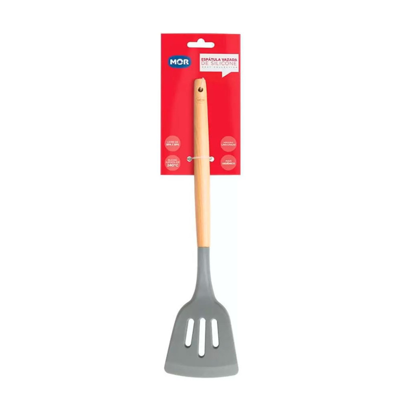 Espátula Vazada Silicone Mor Gray Collec