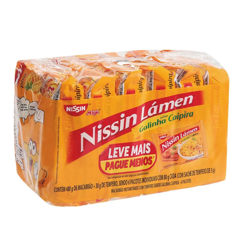 Macarrão Instantâneo Nissin Miojo C/6un 