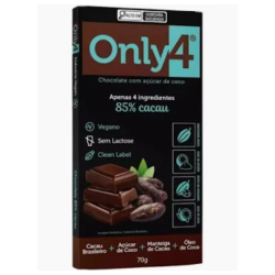 Chocolate Vegano Genevy Only4 85% Cacau 