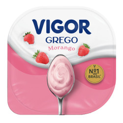 Iogurte Grego Vigor 90gr Morango C/Bauni