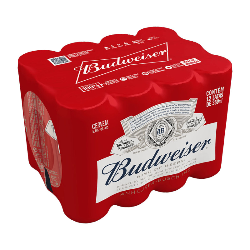 Cerveja Lata 350ml Budweiser Pack C/12