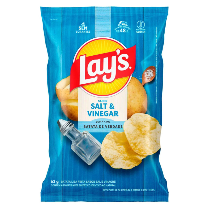 Batata Lays 62gr Salt/Vinegar