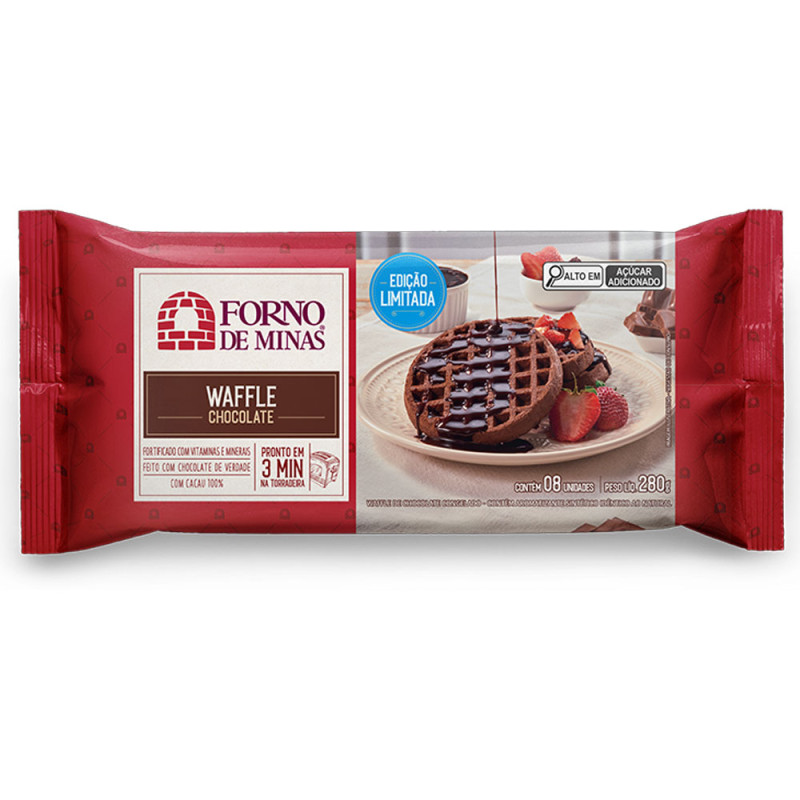 Waffle Forno De Minas 280gr C/8un Chocol