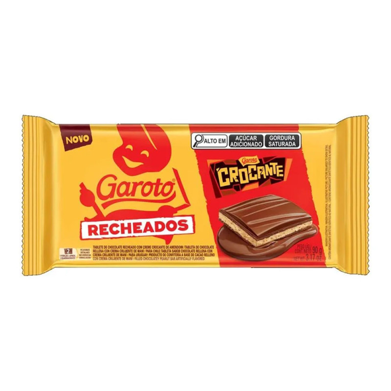 Chocolate Garoto Recheados 90gr Crocante