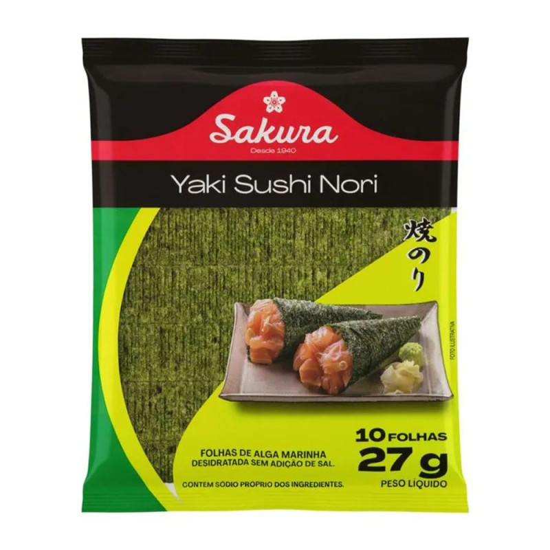 Alga Marinha Nori Sakura 10 Folhas 27g